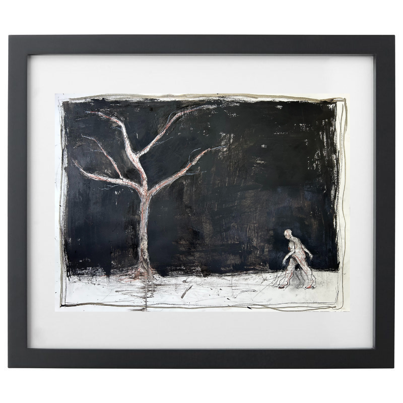 black and white painting mixed media artwork