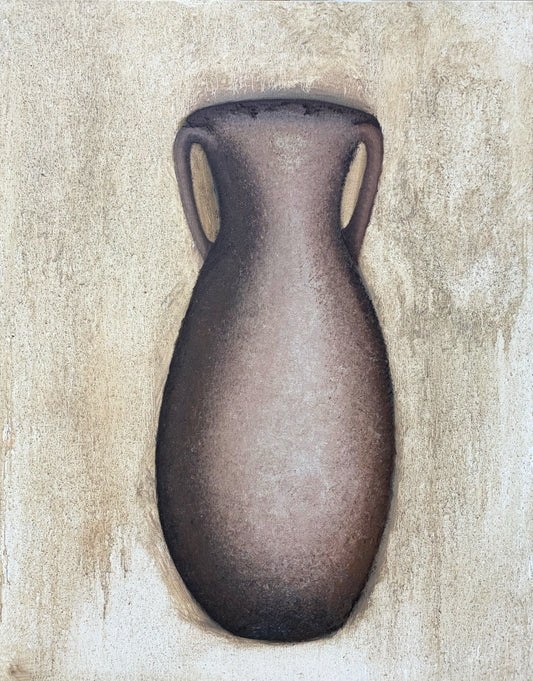 Vessel artwork in a neutral palette