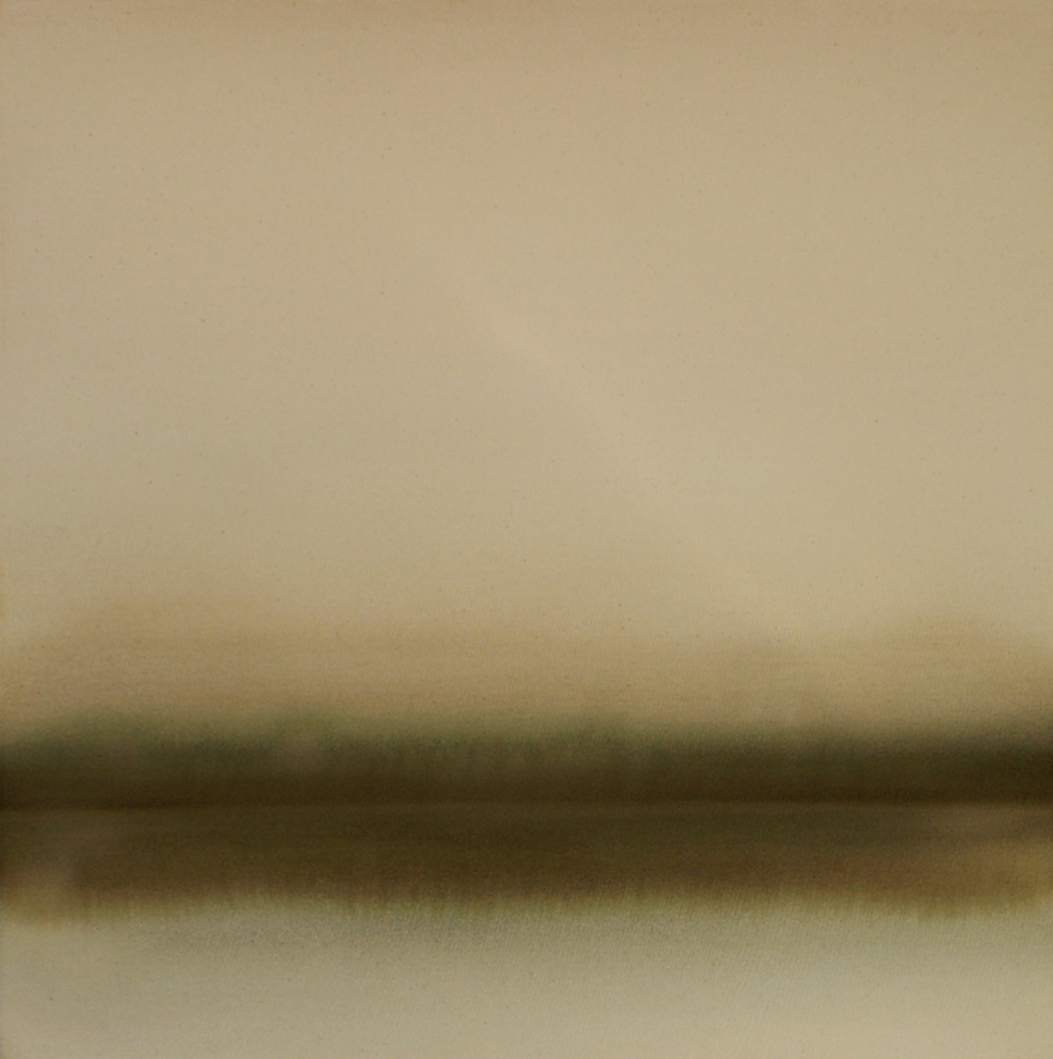 Abstract neutral and green artwork