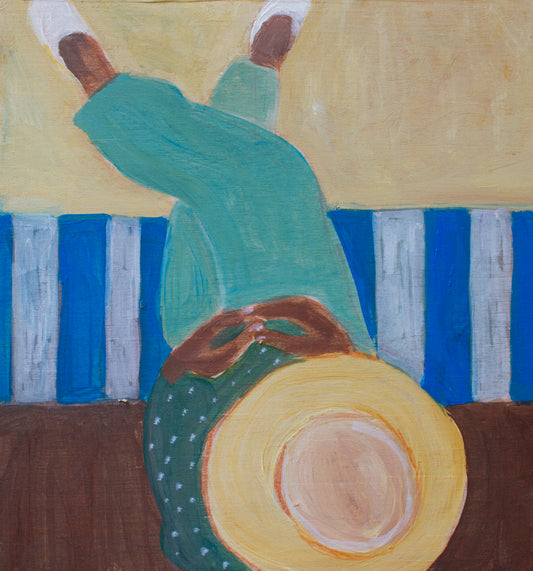 Abstract person sitting artwork