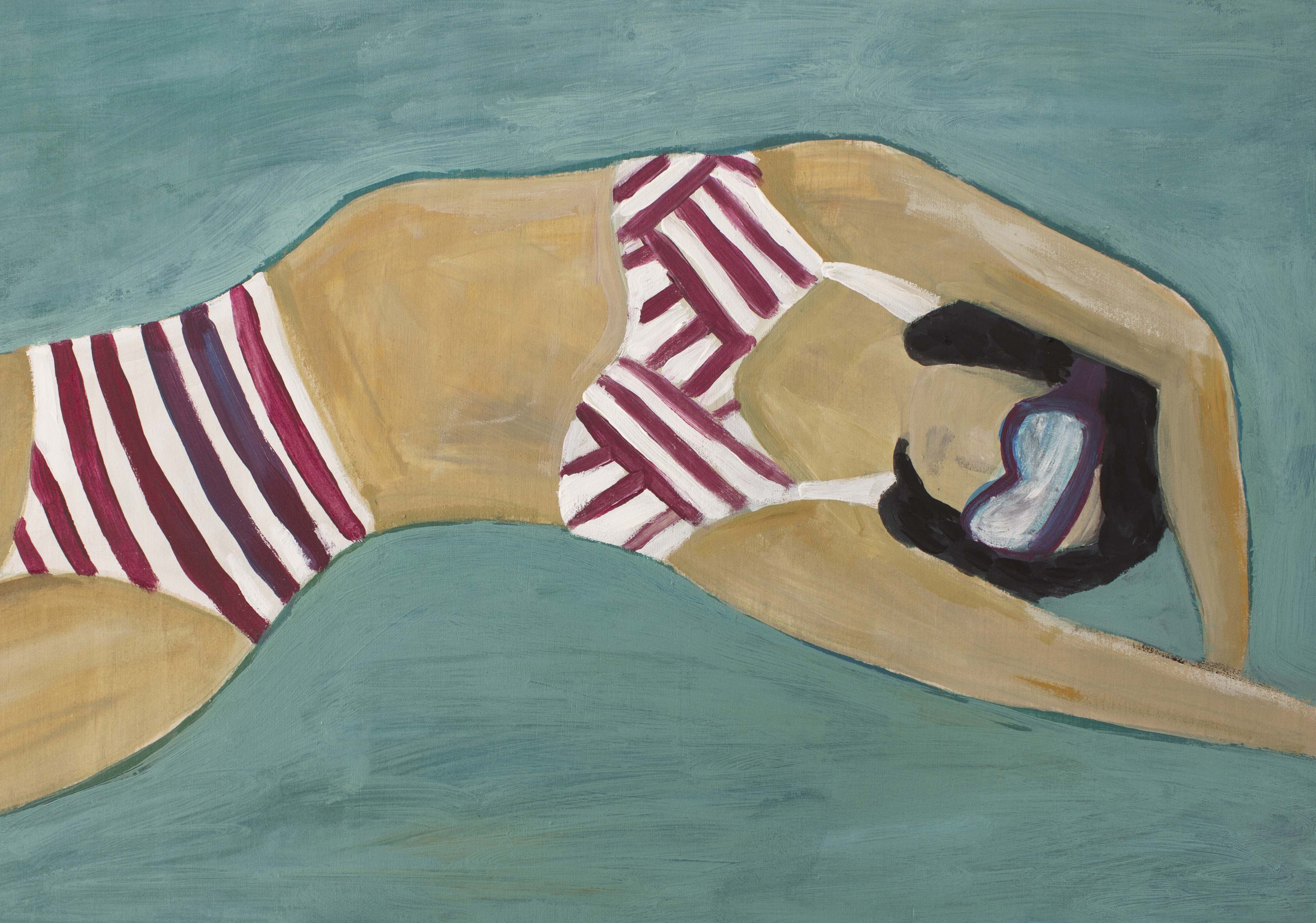 Painting of a swimmer