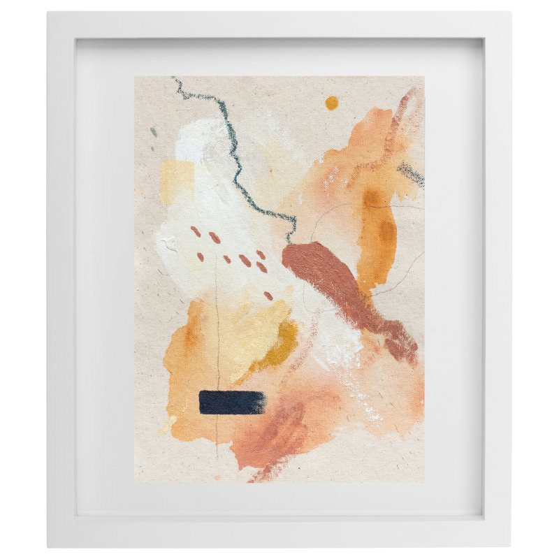 Colours of a sunset artwork in a white frame