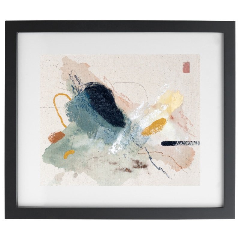 Colours of dusk abstract artwork in a black frame