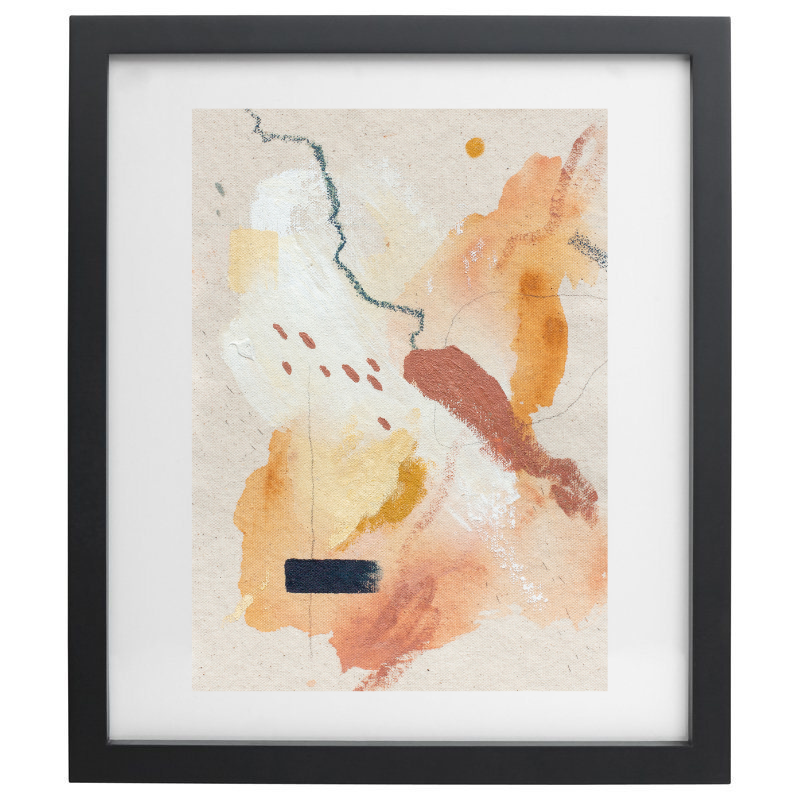 Colours of a sunset artwork in a black frame