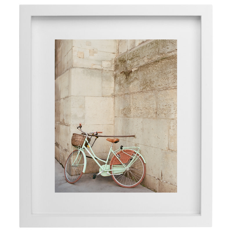 Bike in Paris photography in a white frame