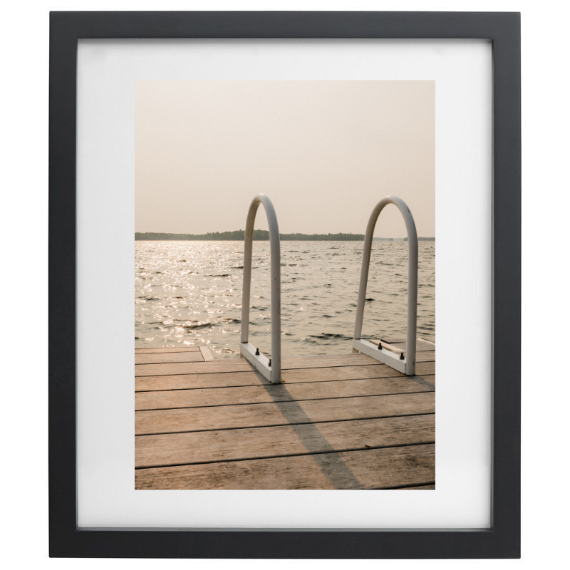Dock ladder photography in a black frame