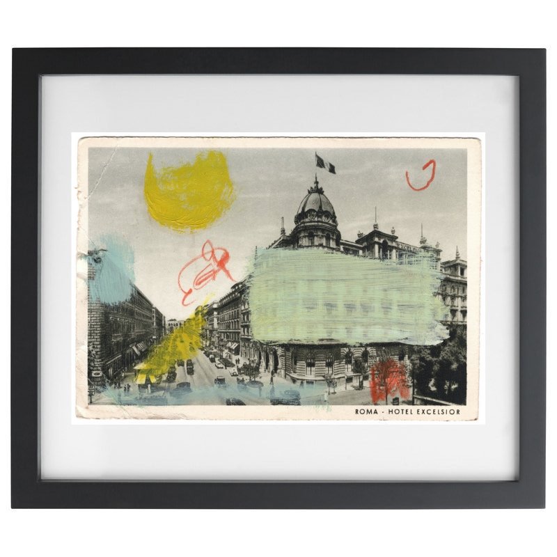 Roma Hotel Excelsior multimedia artwork in a black frame