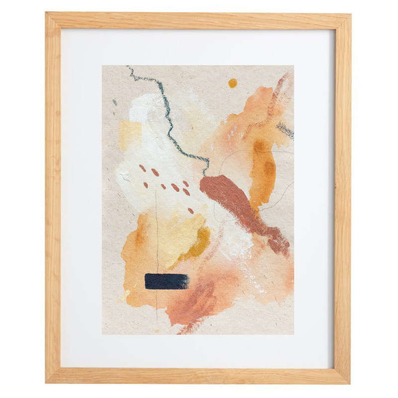 Colours of a sunset artwork in a natural frame