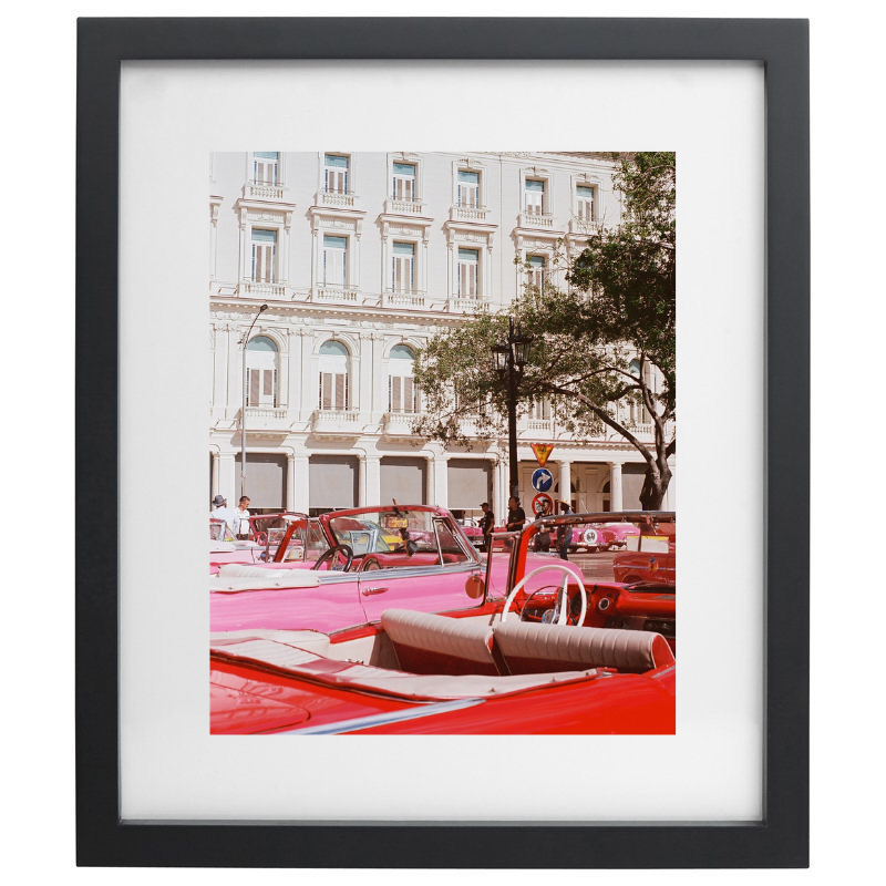 Cars in Havana photography in a black frame