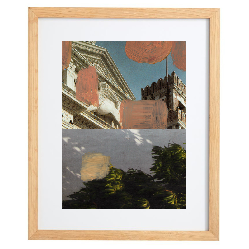 Photography with painting over top in a natural frame