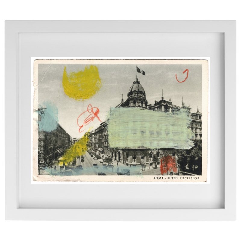 Roma Hotel Excelsior multimedia artwork in a white frame