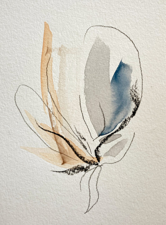 Abstract watercolour artwork in neutral colours