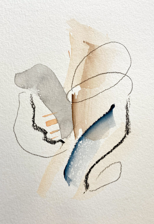 Abstract watercolour artwork in neutral palette 