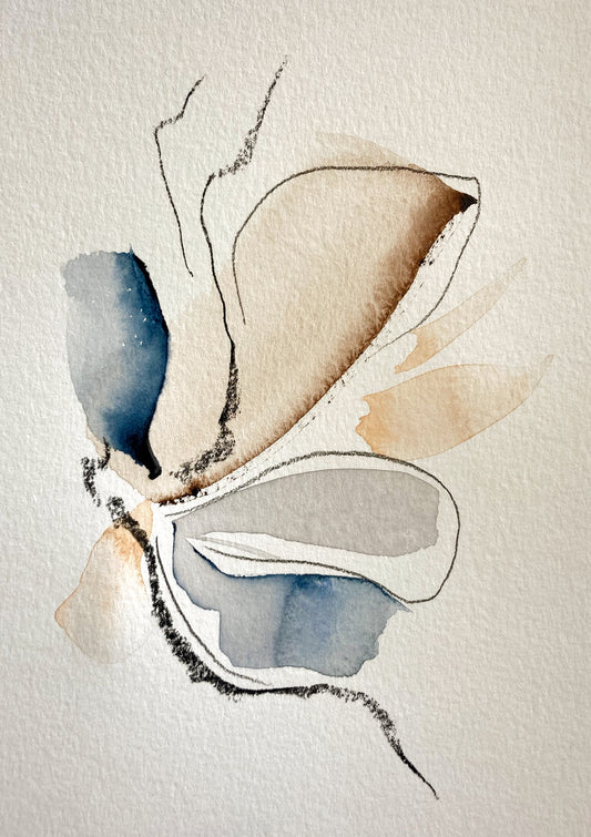 Abstract watercolour artwork in neutral palette 