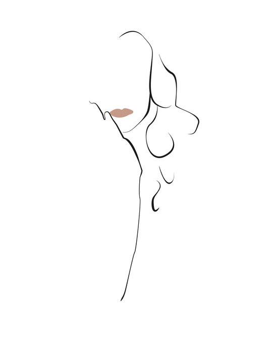Minimalist female figure line artwork