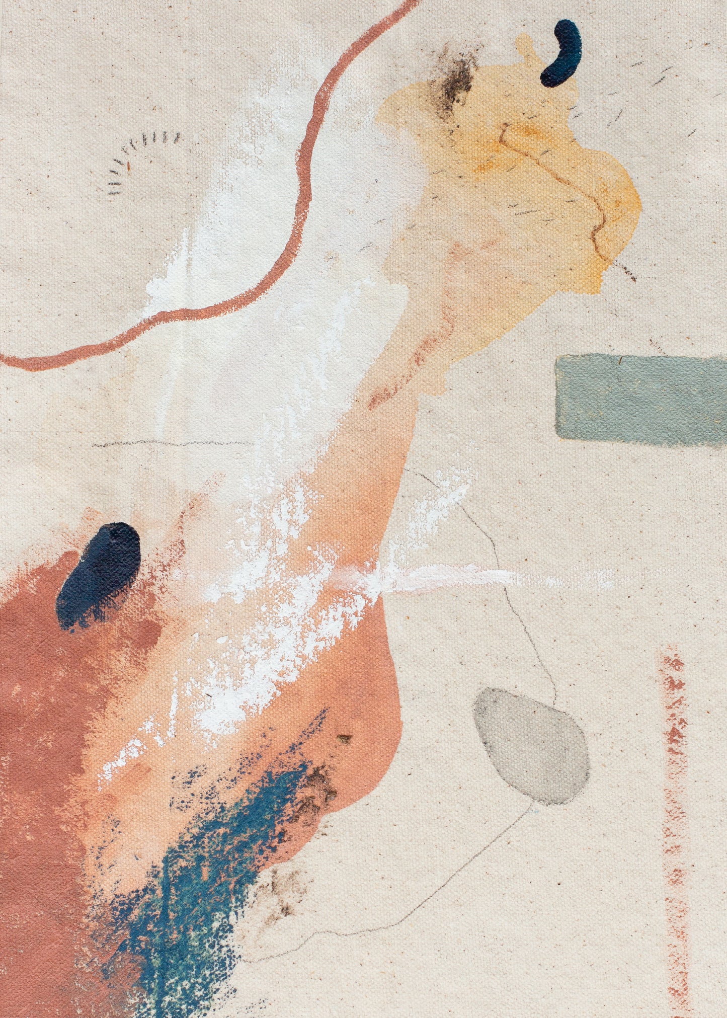 Abstract orange and blue artwork