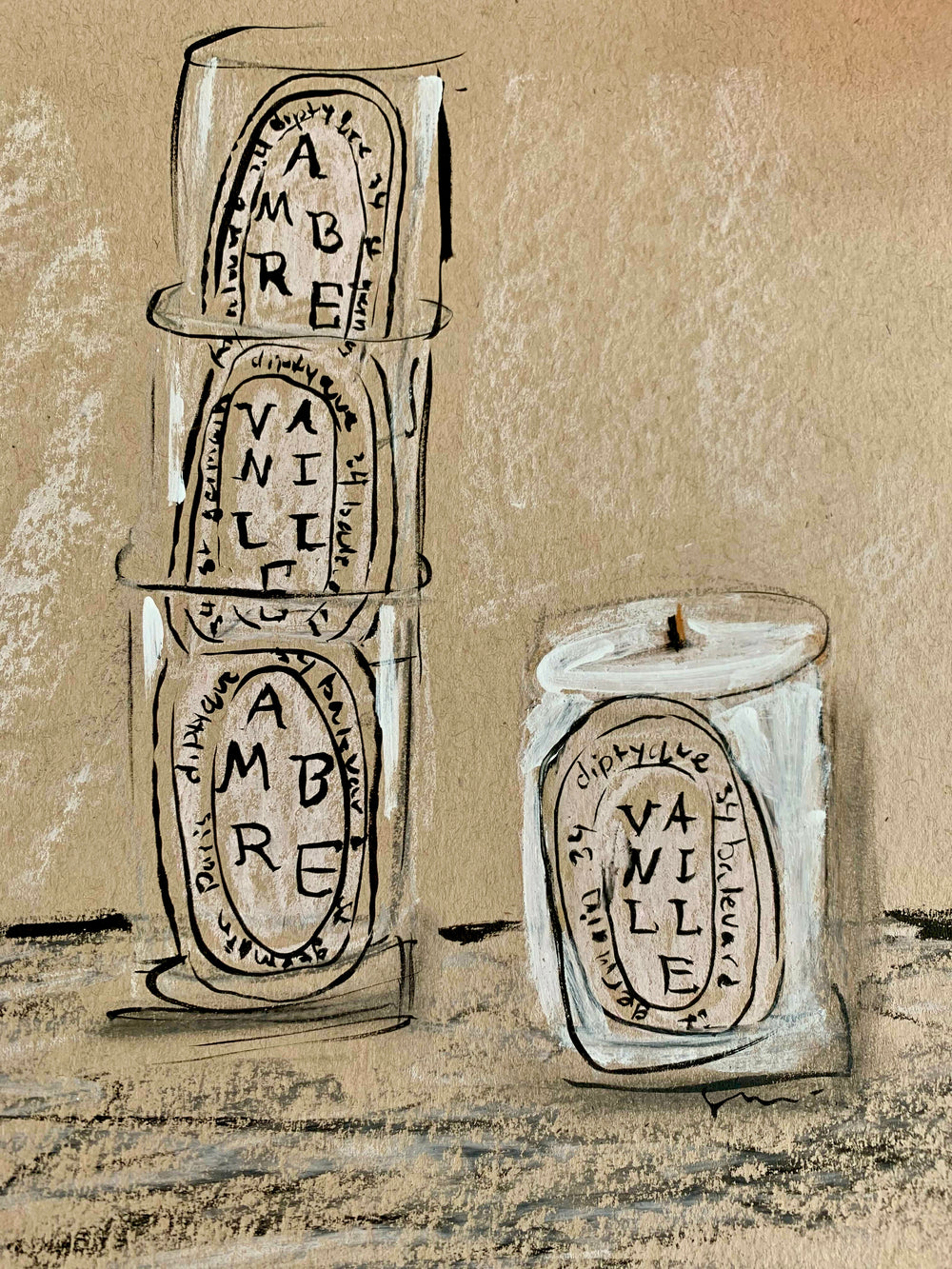 Empty Diptyque candle artwork