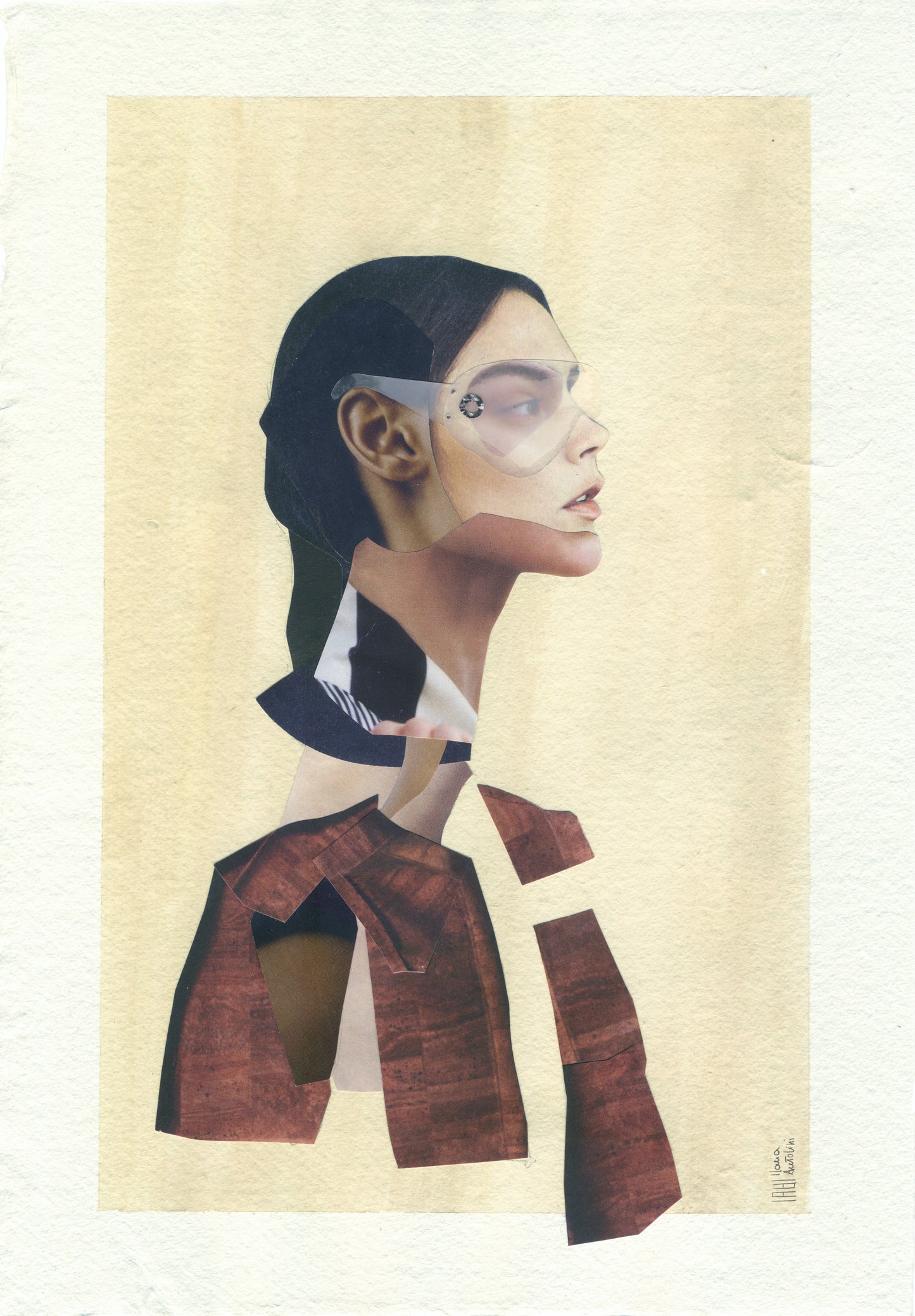 Human figure collage artwork