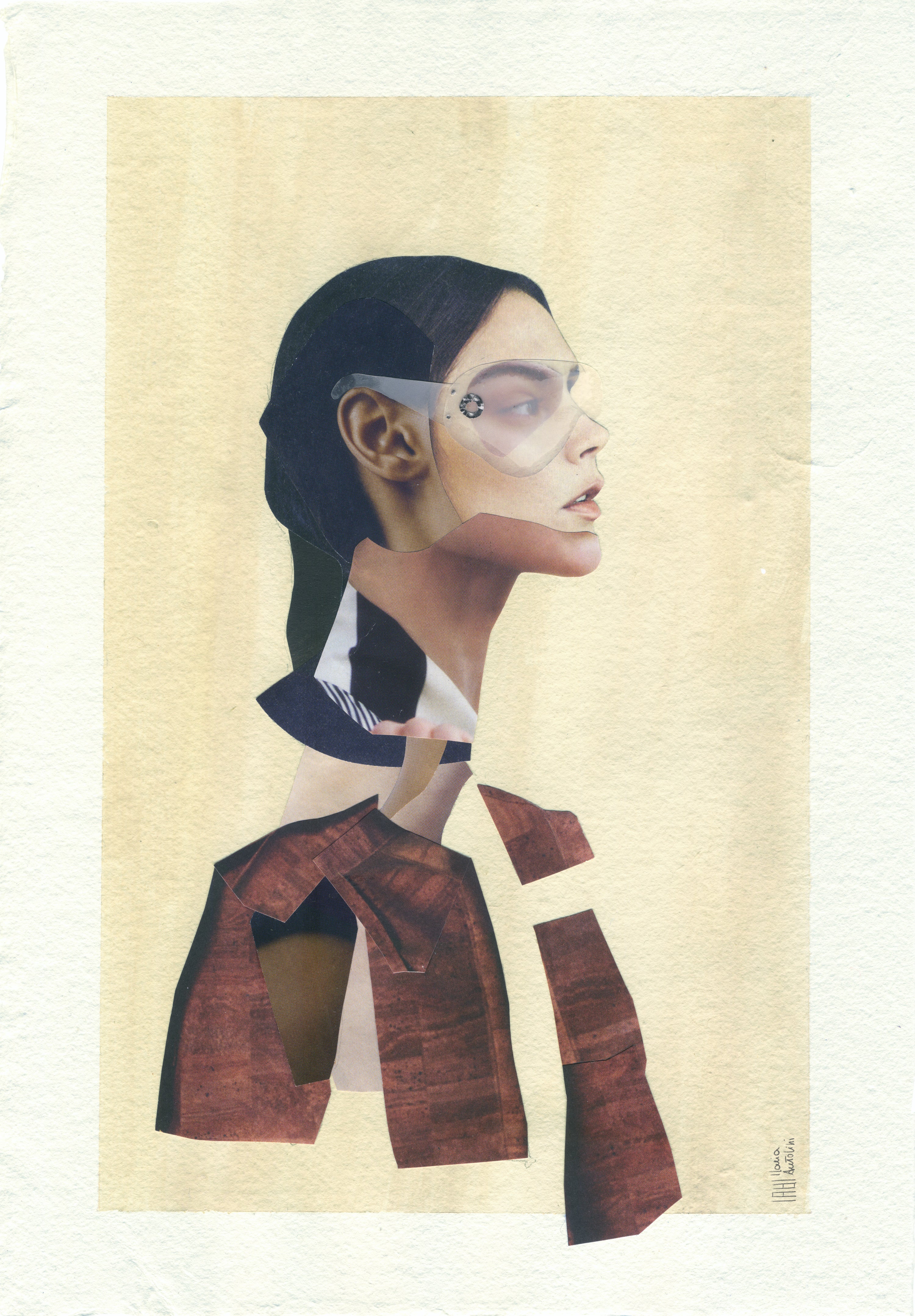 Human figure collage artwork