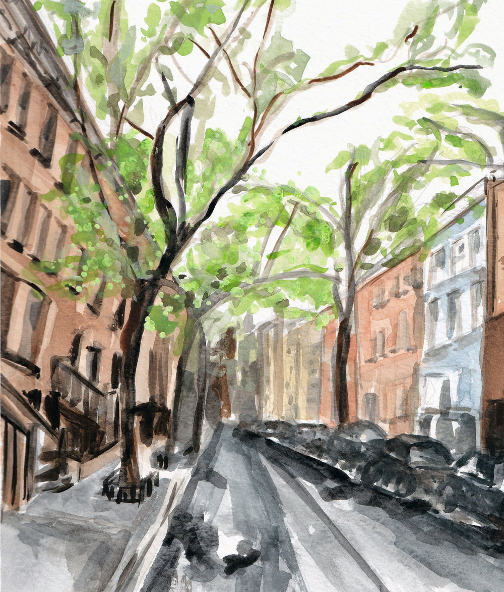 New York street watercolour artwork