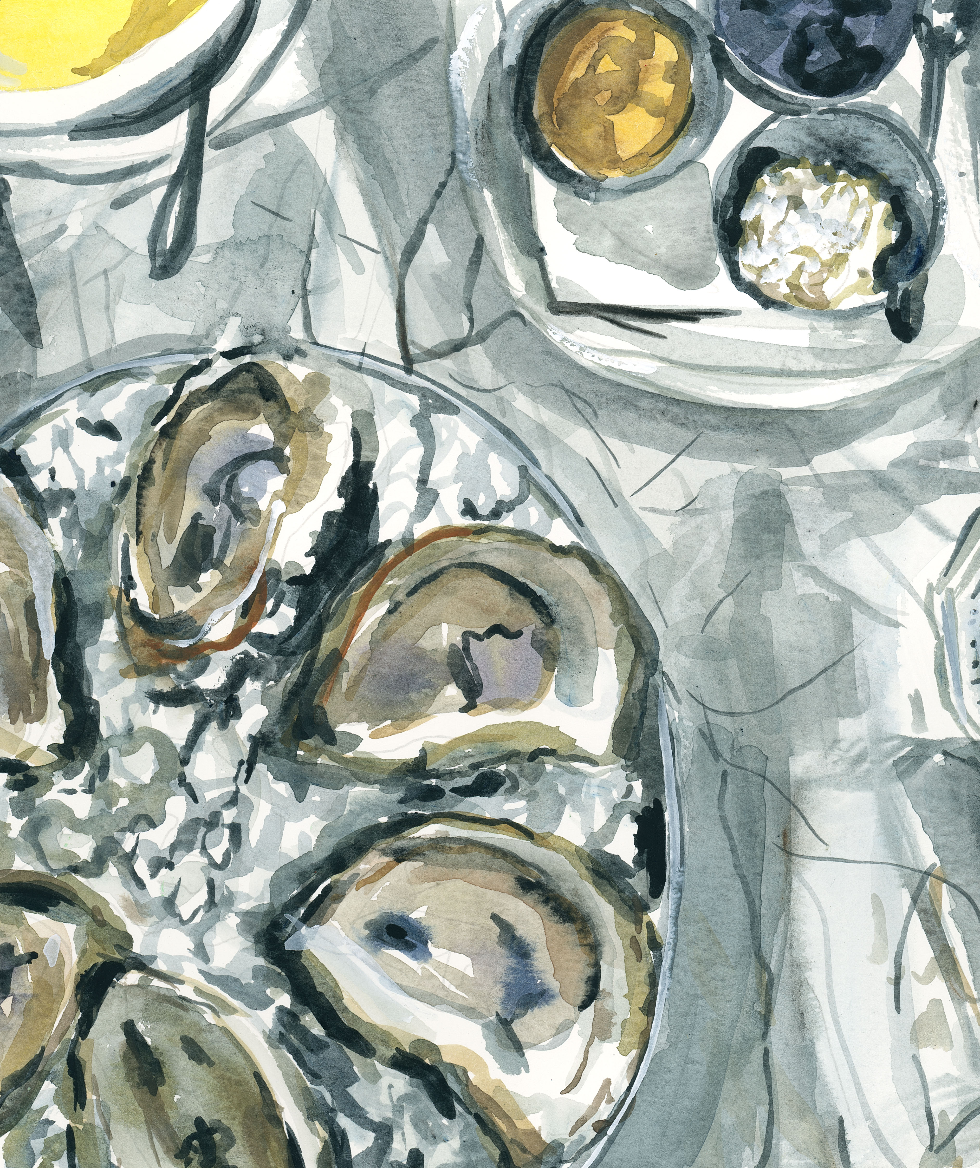 Oyster watercolour artwork