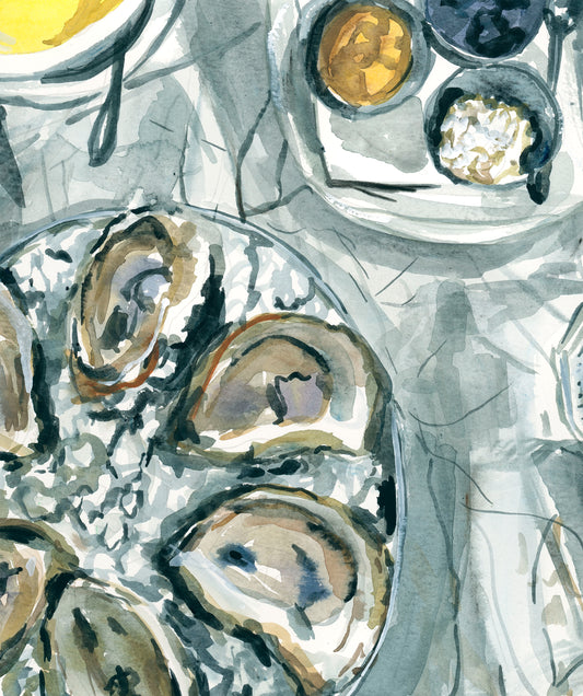 Oyster watercolour artwork