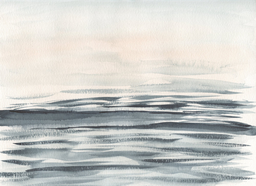 Abstract watercolour ocean artwork