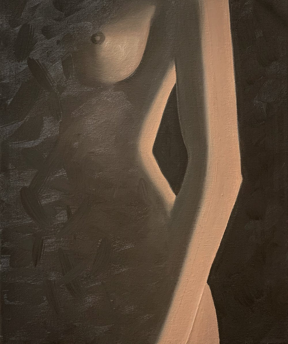 Female figure artwork in neutral colours