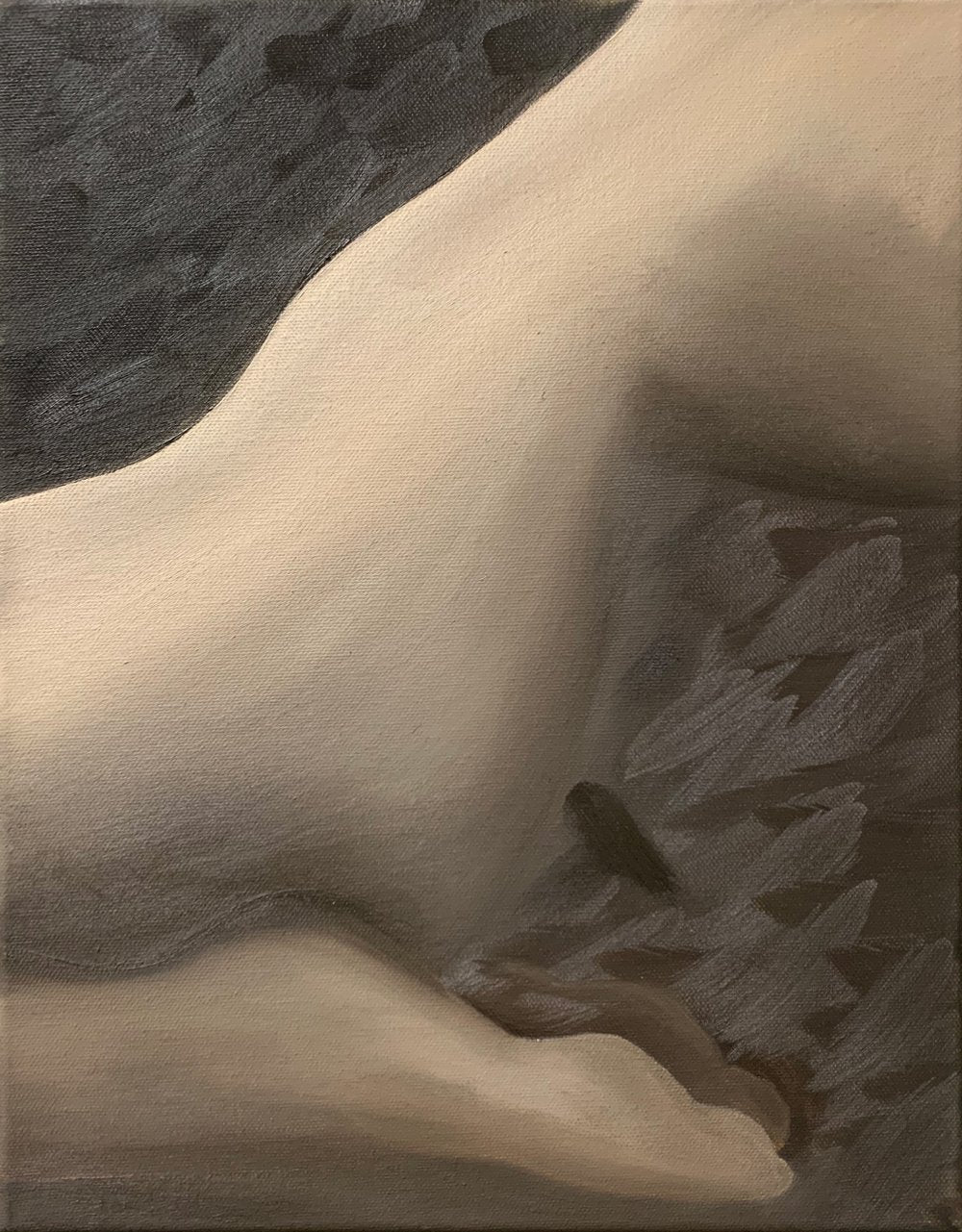 Female form artwork in neutral colours