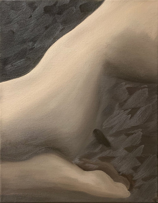 Female form artwork in neutral colours