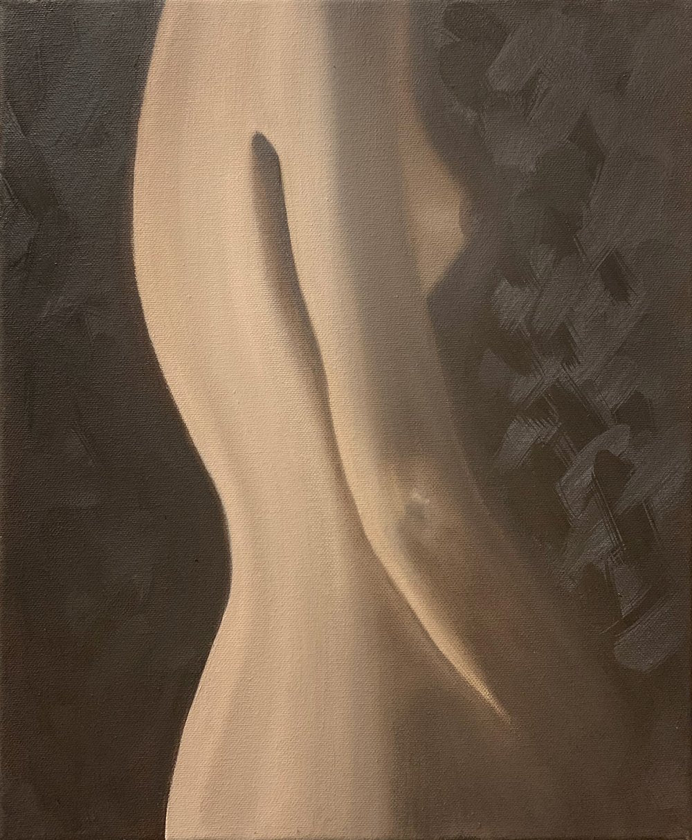 Female figure artwork in neutral colours