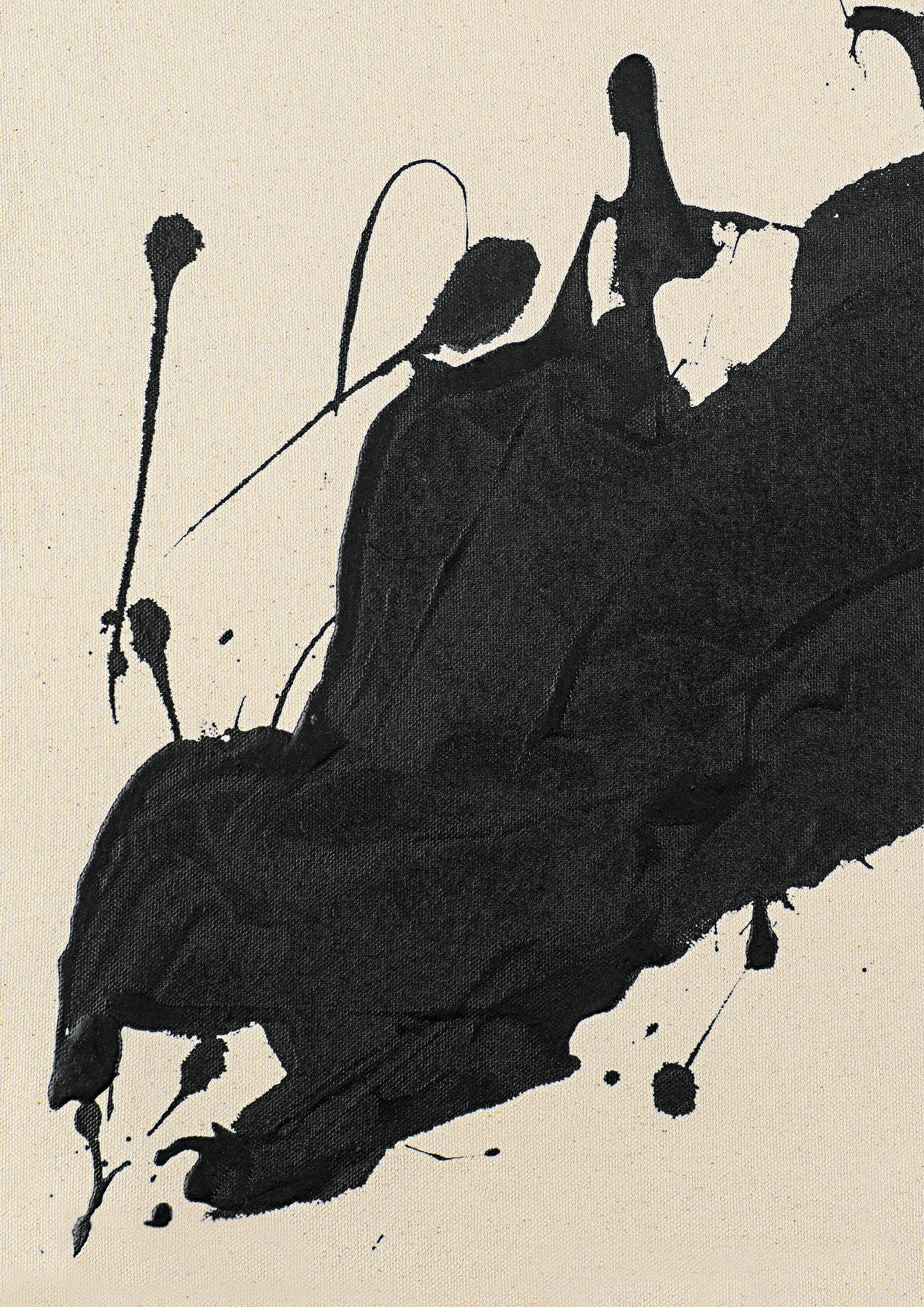 Abstract black paint splatter artwork