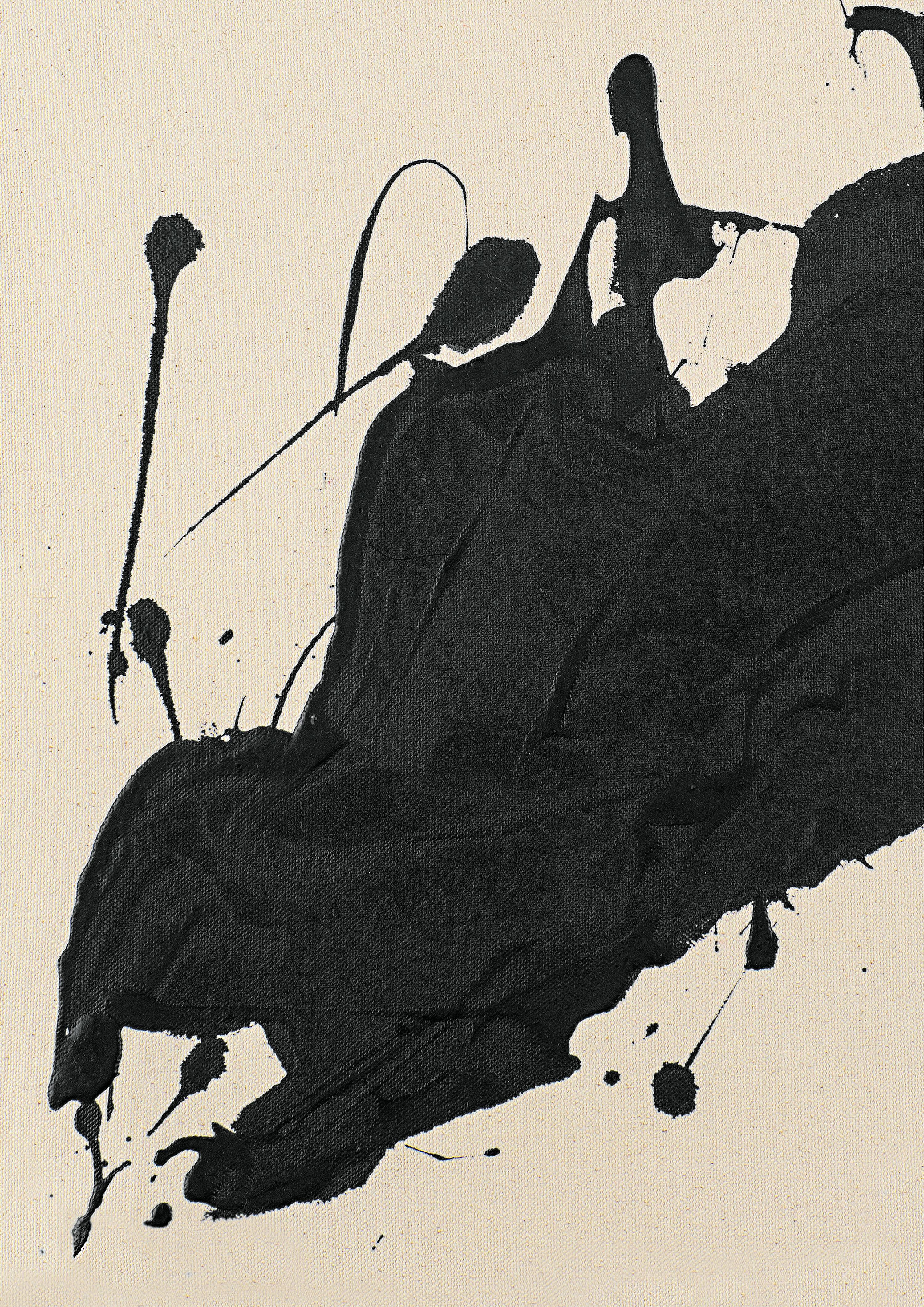 Abstract black paint splatter artwork