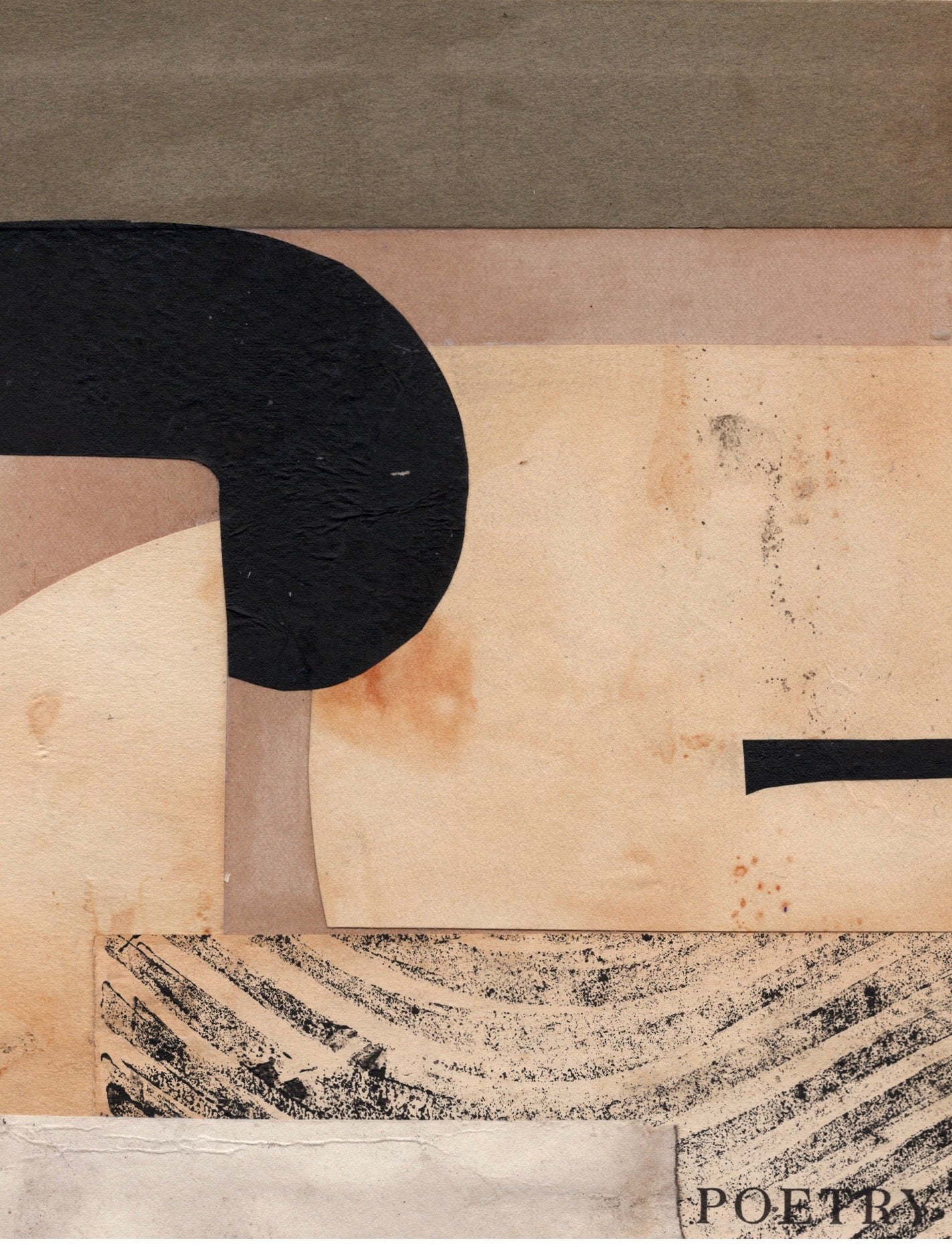 Neutral coloured vintage collage artwork