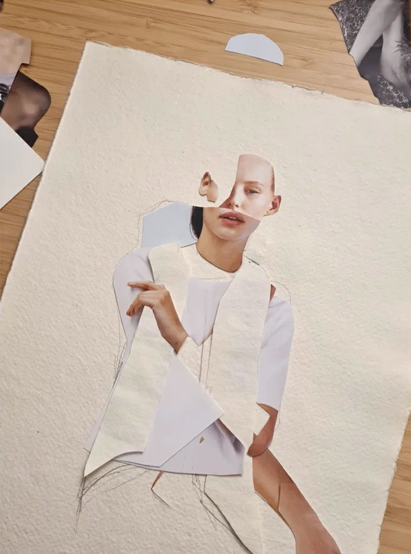 Fashion collage artwork process shot