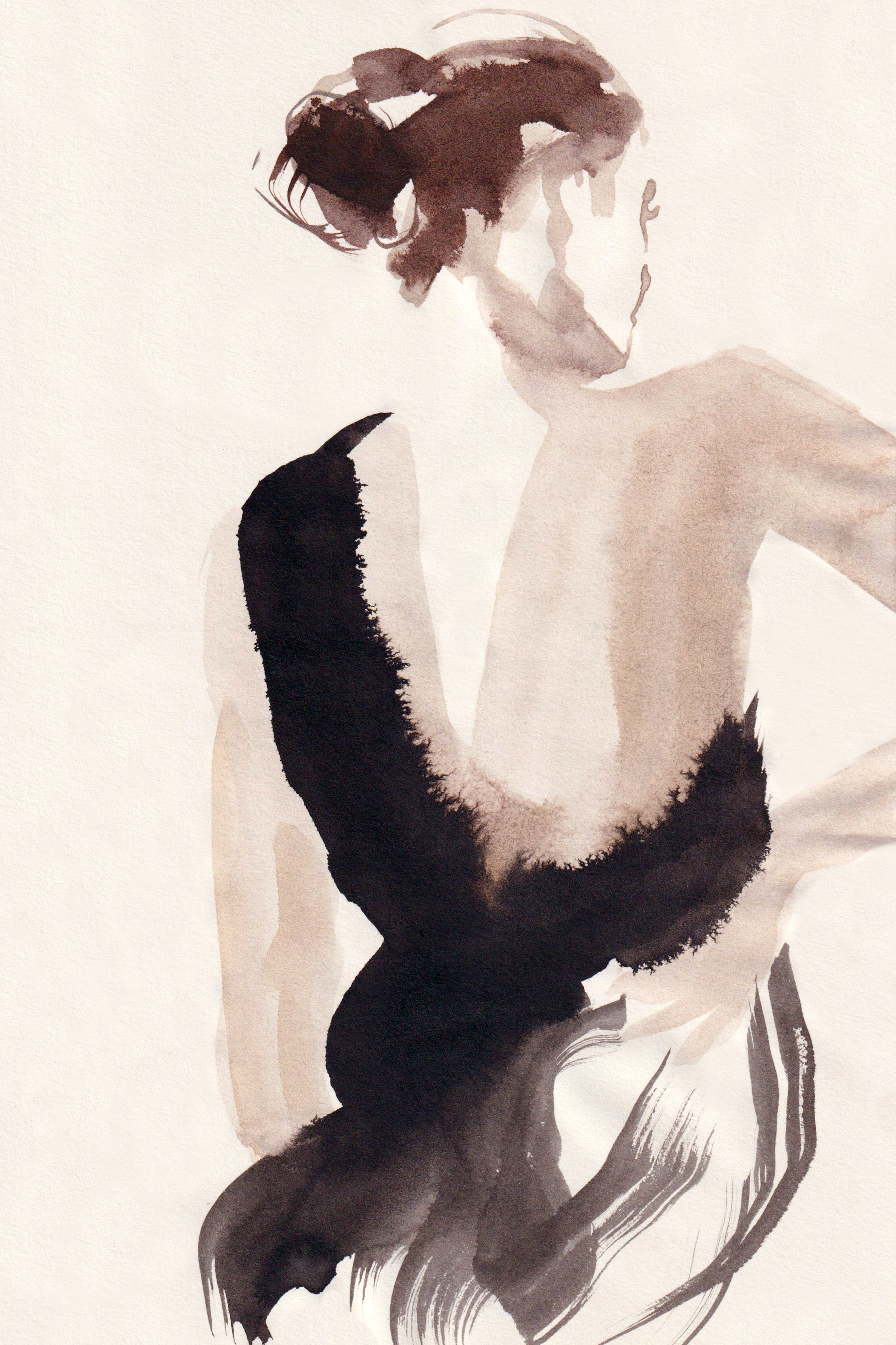 Abstract watercolour woman artwork