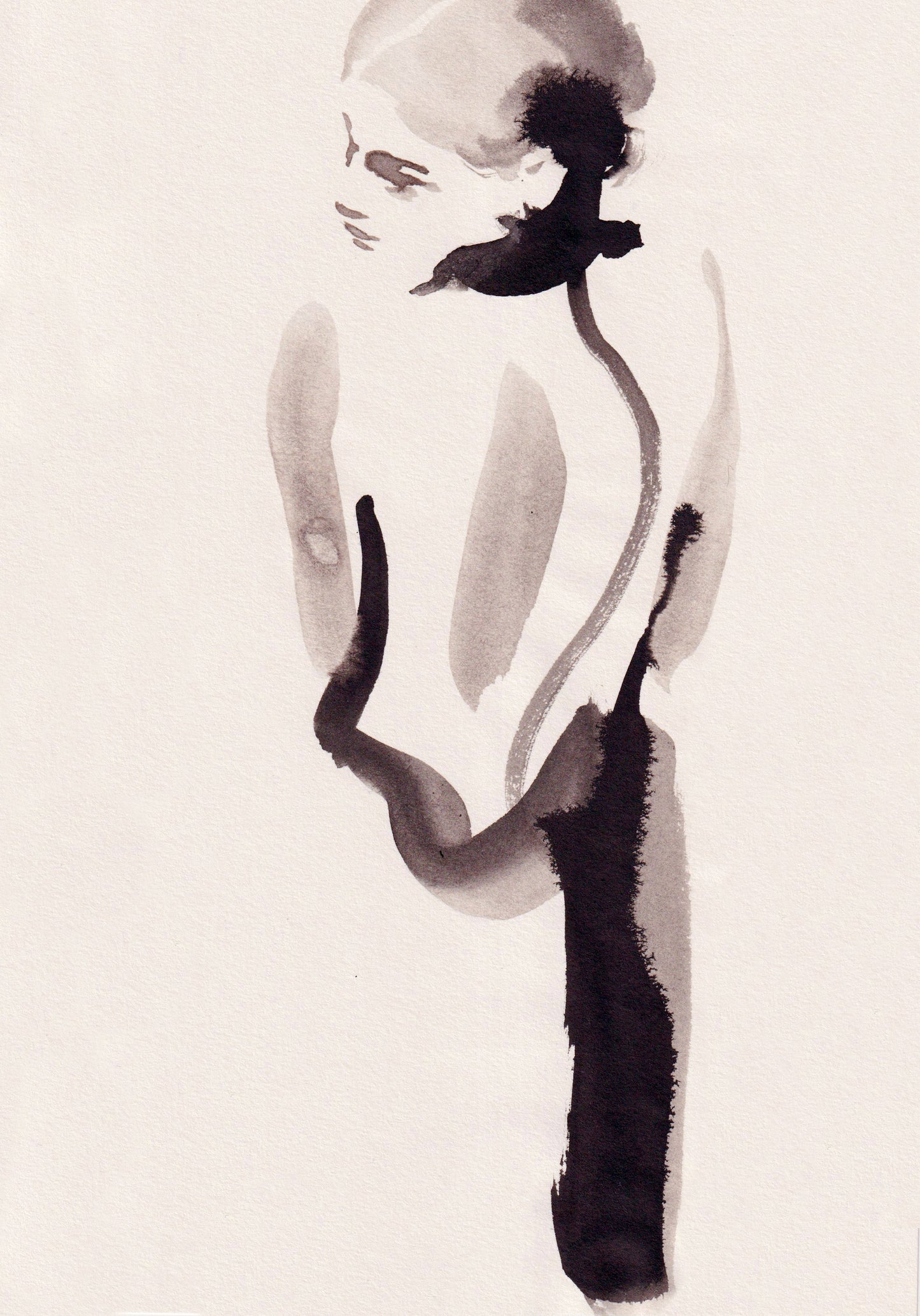 Abstract watercolour woman artwork