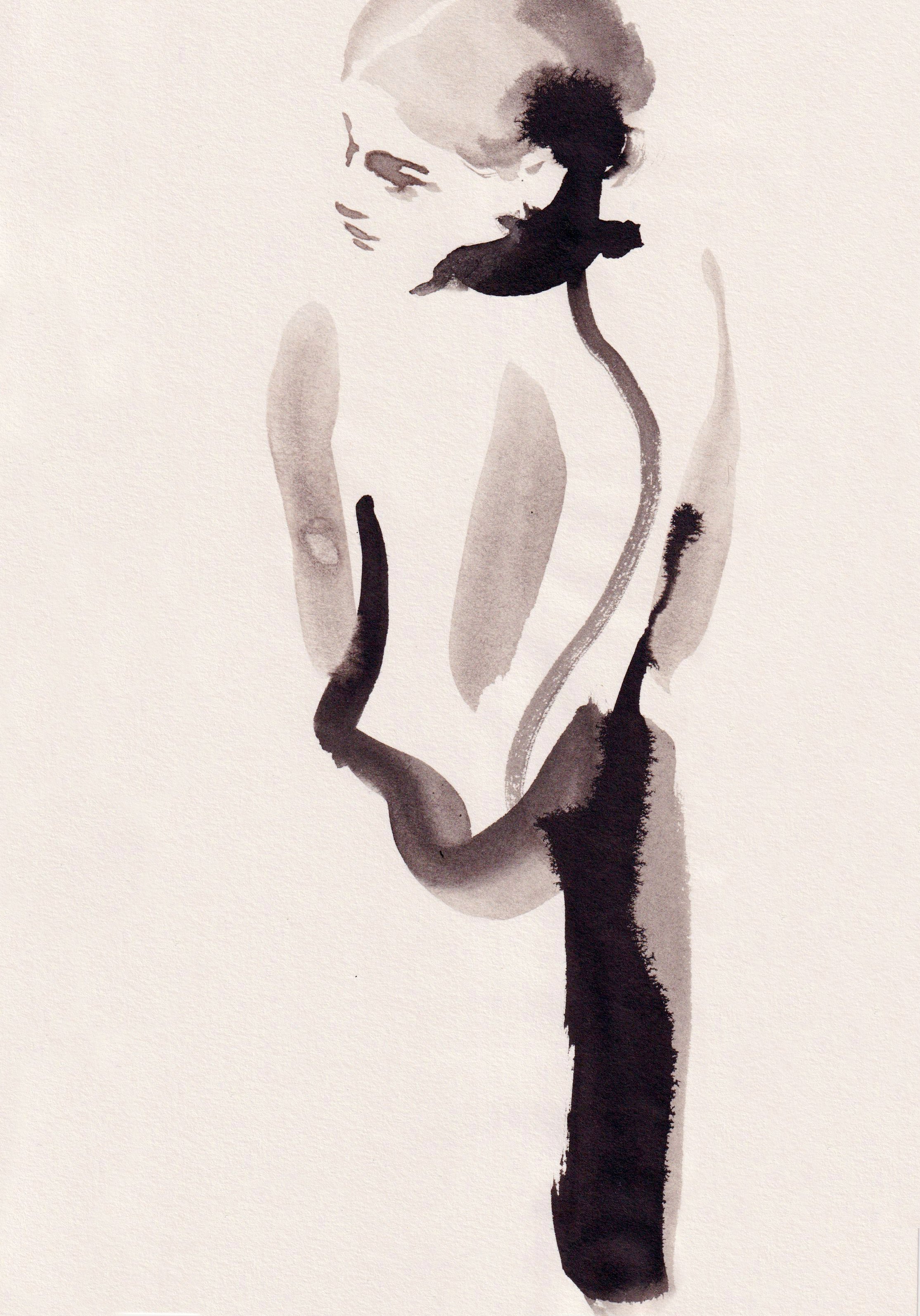 Abstract watercolour woman artwork