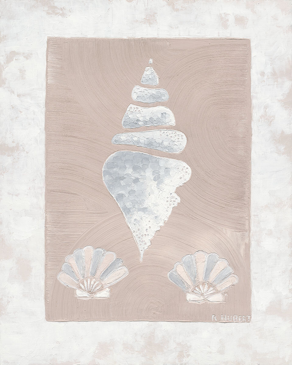 Neutral coloured seashell artwork