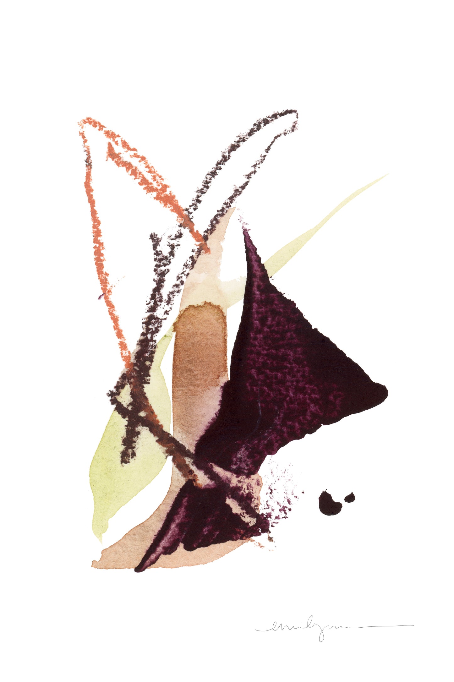 Dark purple, green, and brown minimalist artwork