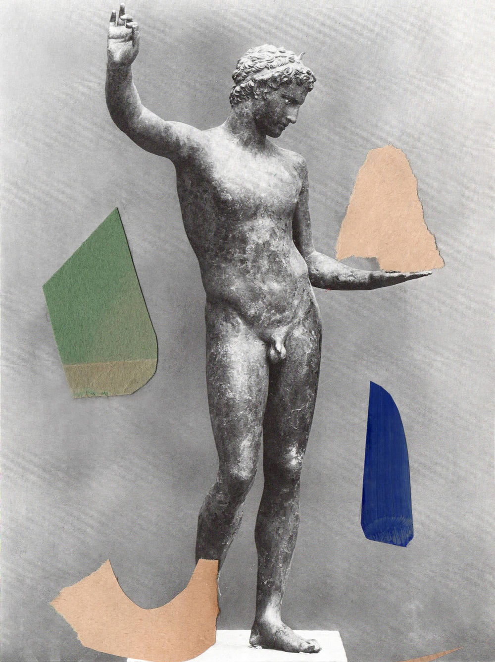 Statue with shapes artwork