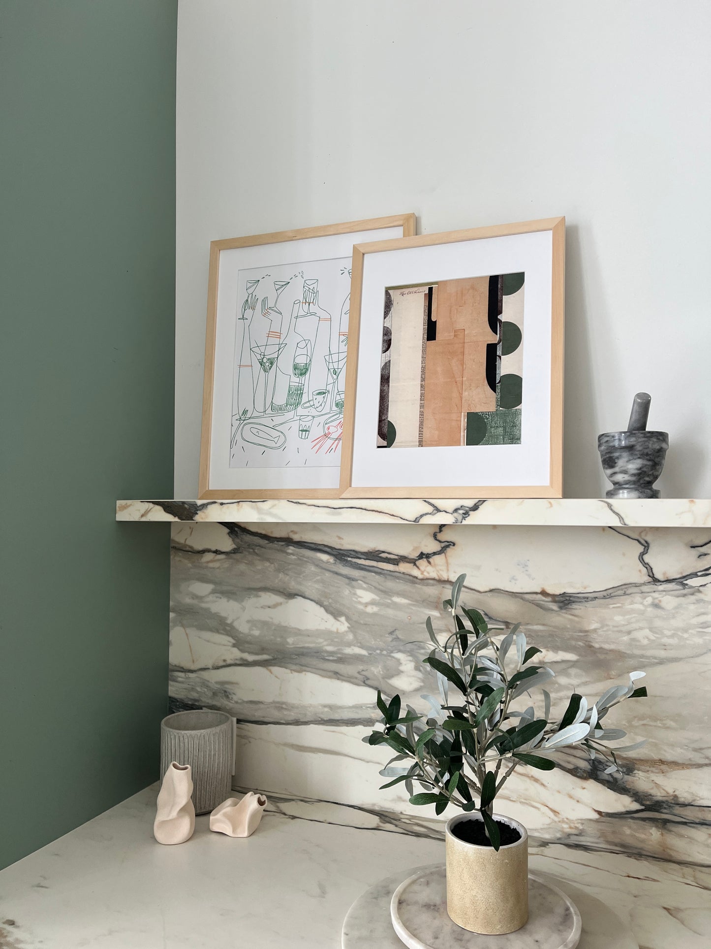 neutral green art or the kitchen
