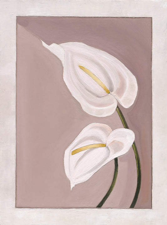 Peace lilies in neutral colours artwork