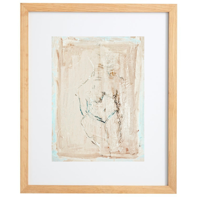 Abstract female form in natural colours with a natural frame