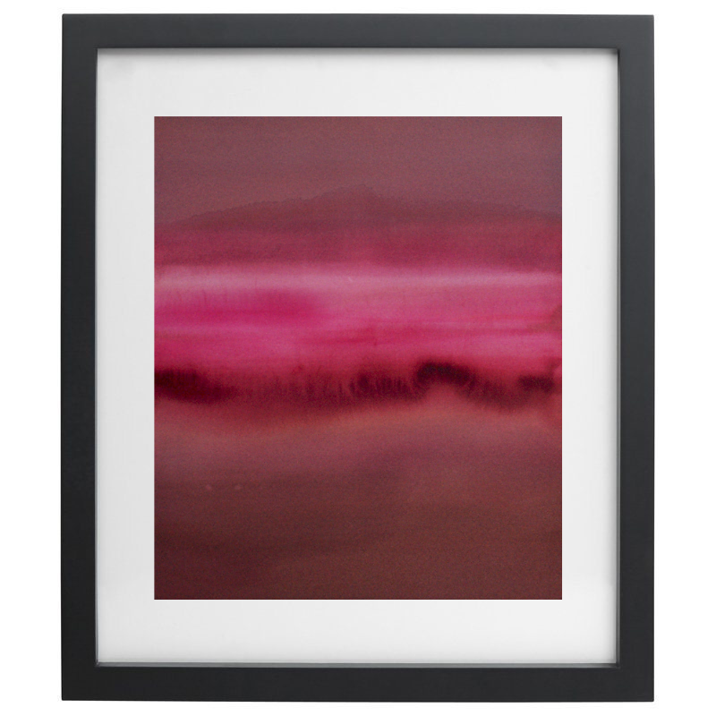 Abstract pink gradient artwork with black frame
