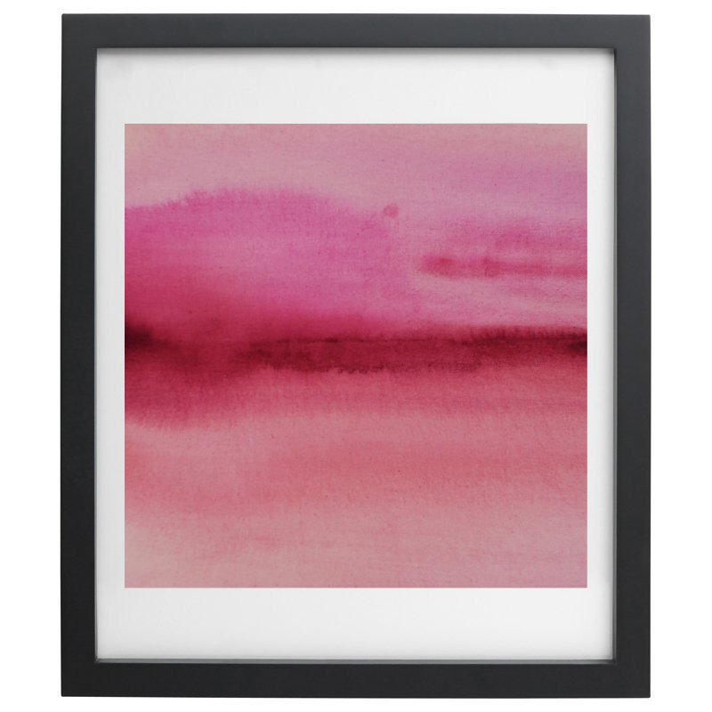 Abstract shades of pink gradient artwork with black frame