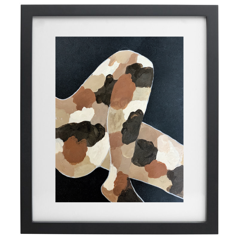 Skin colours artwork in a black frame
