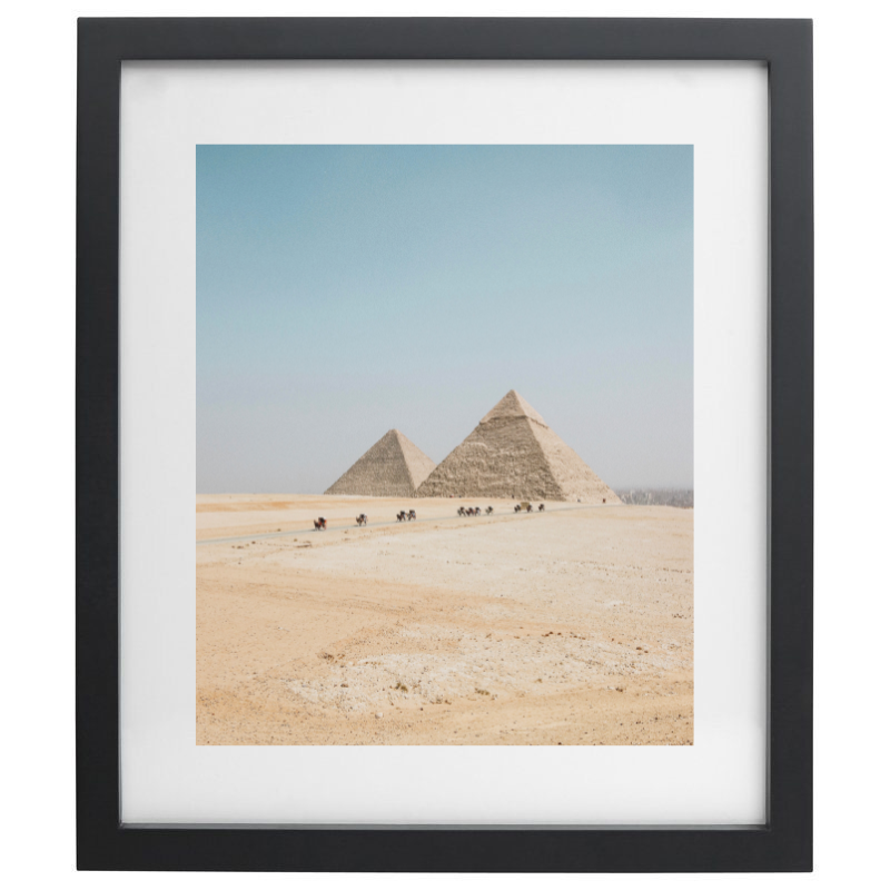 Egyptian pyramid photography in a black frame