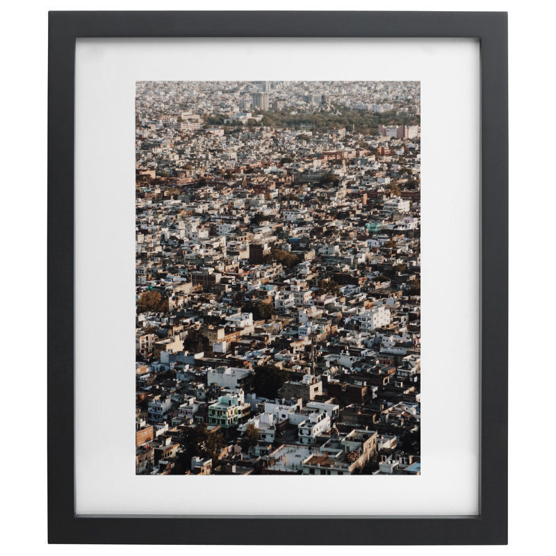 Jaipur cityscape photography in a black frame