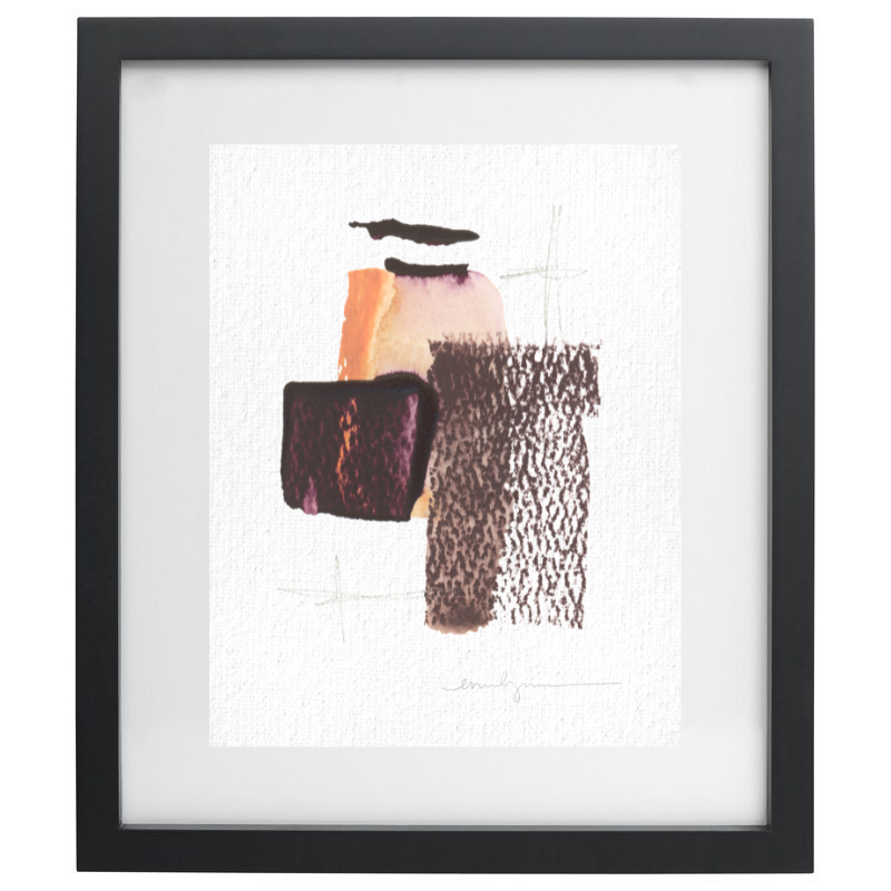 Minimalist warm textured artwork in a black frame